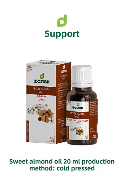 Destek زيت اللوز الحلو معصور على البارد 20 مل