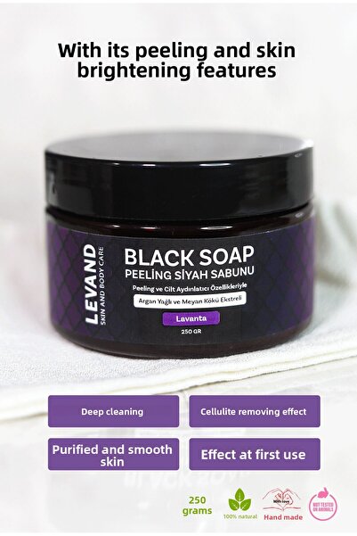 Levand Morocco Black Argan Peeling Soap - Lavender/Beldi/Gel 230g