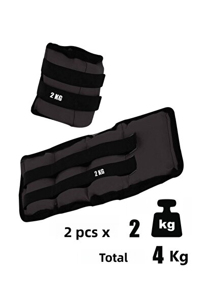 Spor Byfit 2 Kg x 2 Pieces Black Elbow or Ankle Weights + 1 Kg Dumbbell Set Gift