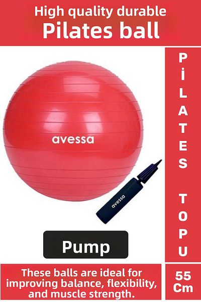 Wintoup Premium Durable Fitness Exercise Aerobics Pilates Inflator Pump Gift 55 cm Pilates Ball