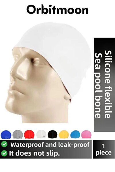 Orbitmoon Seria Premium Cască de înot elastică din silicon, impermeabilă, rez...