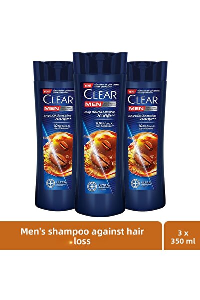 Clear 350 مل × 3 - شامبو فعال للرجال ضد تساقط الشعر والقشرة