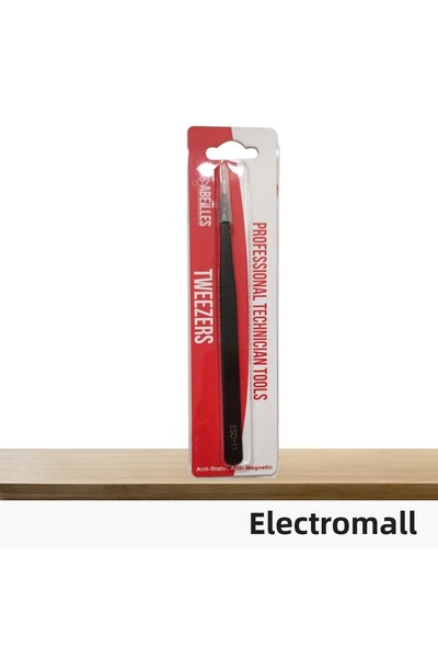 ELEKTROMALL ملقط أسود مضاد للكهرباء الساكنة Esd-11، الاختيار الأمثل للأجزاء ا...