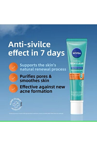 NIVEA Derma Skin Clear Night Exfoliator - Night Purifying Cream, 40ml and Sal...