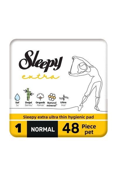 Sleepy فوط صحية رفيعة للغاية - عبوة واحدة ميجا عادية 48 قطعة (عبوة واحدة)