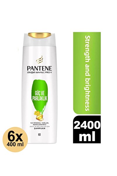Pantene شامبو التوليف الطبيعي Pro-v - 2400 مل 400 مل × 6 قطع قوة ولمعان