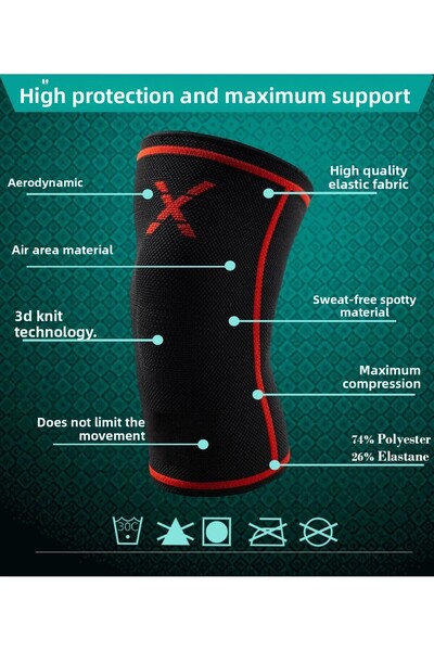 Dex Supports Lasting Energy Fitness Sports Bracelet Dark Wrist Wraps+Sports Knee Sleeve Knee Sleeve 2 Pack