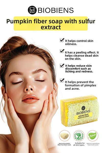 Biobiens 110gr Pumpkin Fiber Soap with Sulfur Extract