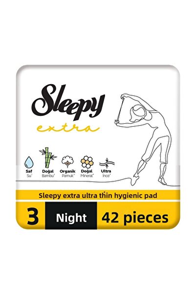 Sleepy فوط صحية ليلية رفيعة للغاية 42 قطعة