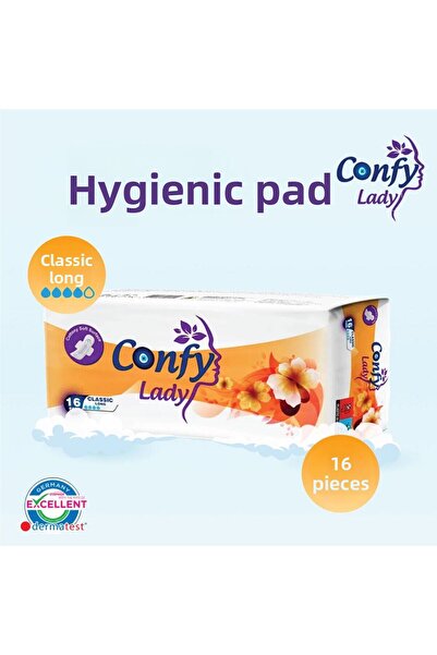Confy Lady فوط صحية كلاسيكية طويلة اليوم 16 قطعة