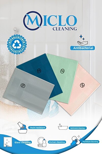 MICLO CLEANING قطعة قماش للتنظيف من الألياف الدقيقة | القماش السحري | 4 عبوات | سلسلة السلمون | 40x60 سم
