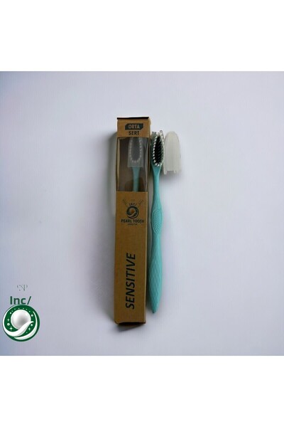 csp inci فرشاة أسنان كرافت صديقة للبيئة مع غطاء حماية، لون أزرق فاتح (قطعة واحدة)