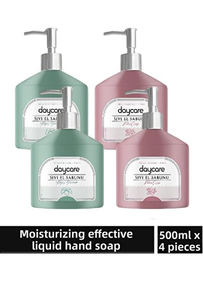 Daycare Lotus Flower and White Jasmine Scented 500 ML x 4 Liquid Soap with Moisturizing Effect