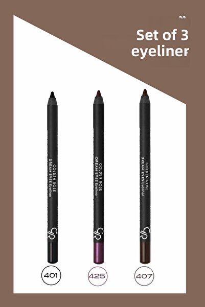 Golden Rose مجموعة محدد عيون دريم آيز مكونة من 3 قطع رقم: 401-425-407