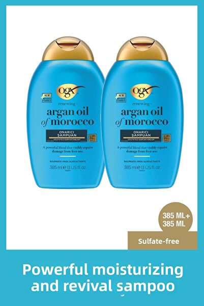 OGX Morocco Argan Oil Sulfate-Free Shampoo - Extra Strong, 385 ml x 2 Pcs