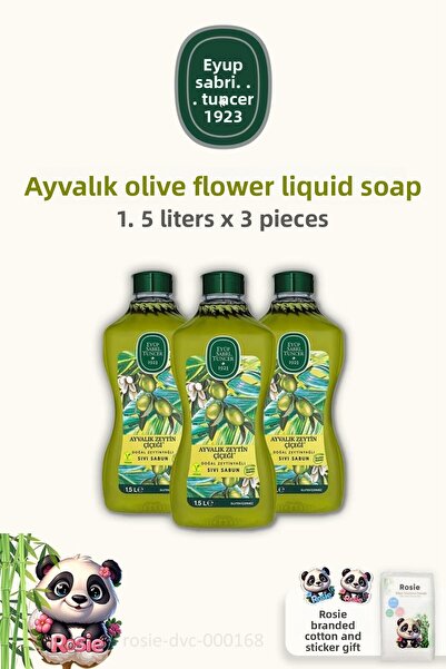 Eyüp Sabri Tuncer 3 عبوات من صابون زهرة الزيتون - 1.5 لتر قطن روزي
