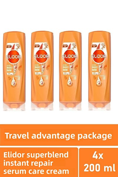 Elidor Instant Repair Serum Care Cream 200 Ml - Travel Pack of 4