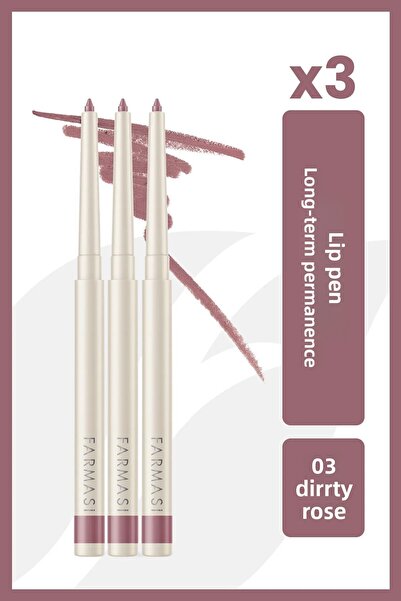 Farmasi 3 عبوات من مكياج الشفاه 03 ديرتي روز
