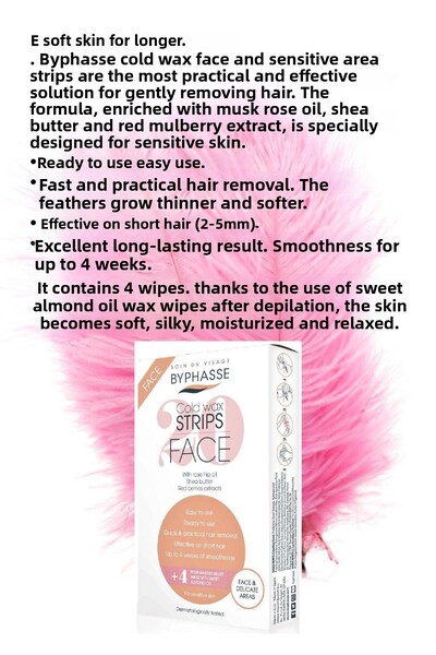 BYPHASSE Waxing Strip for Sensitive Skin Face & Special Areas 20 pieces