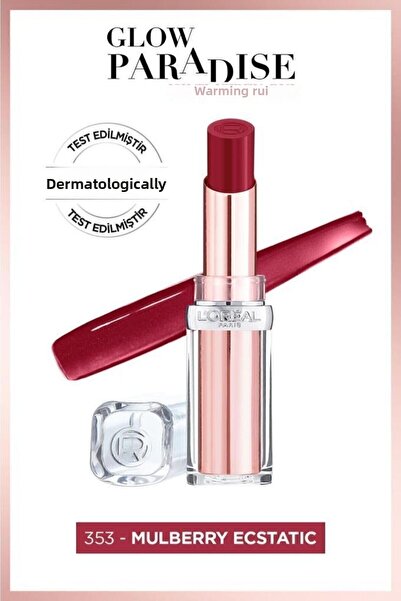 L'Oreal Paris بلسم الشفاه من جلو بارادايس - أحمر شفاه بلون بورجوندي مشرق 353 ...