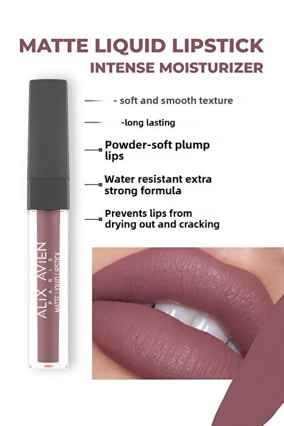 Alix Avien أحمر شفاه سائل مطفي من أليكس أفين، رقم 513، توت بري جاف