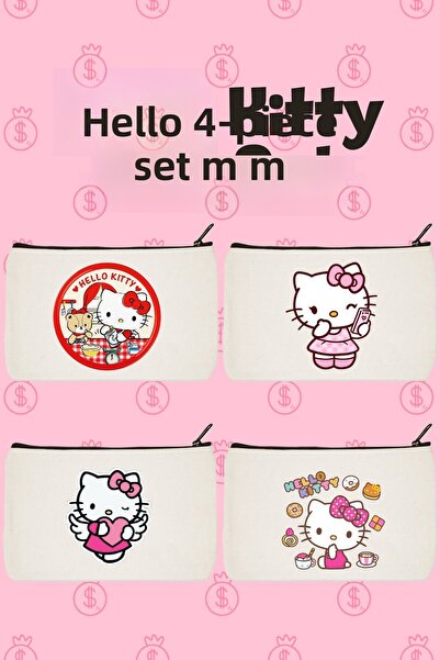 designedfy Hello Kitty Σετ 2 τυπωμένες τσάντες μακιγιάζ 4 τεμαχίων, θήκη για ...
