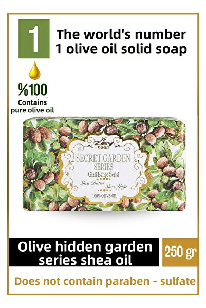 Olivos صابون صلب من سلسلة Natural Secret Garden بزبدة الشيا وزيت الزيتون وزبد...
