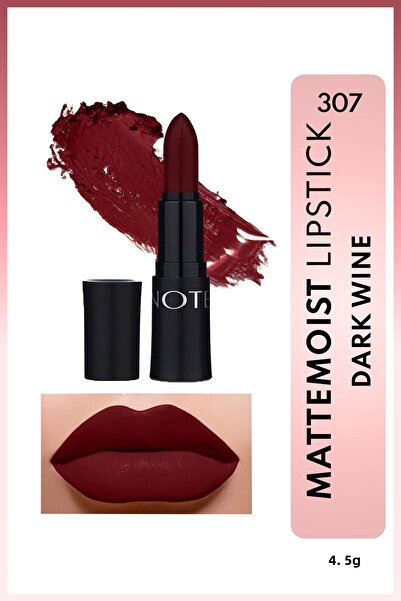 NOTE Mattemoist Lipstick Matte Finished Lipstick 307 Dark Wine - Claret Red