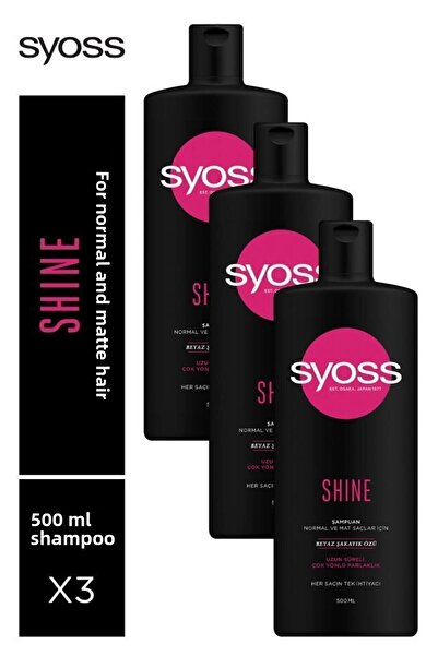 Syoss Shine Shampoo 500 ml - 3 Pieces - Hair Cleaning and Care