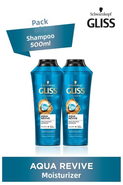 Gliss أكوا ريفايف - 500 مل شامبو مرطب يحتوي على الهيالورون والأعشاب البحرية