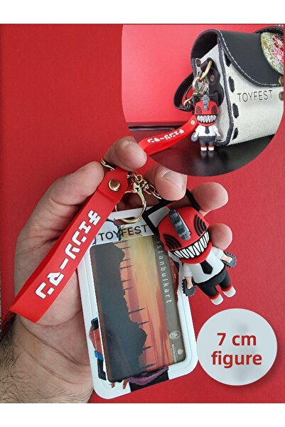 TOYFEST Chainsaw Man Japanese Anime Denji Figure Keychain Bag Accessory and Card Holder 2 in 1