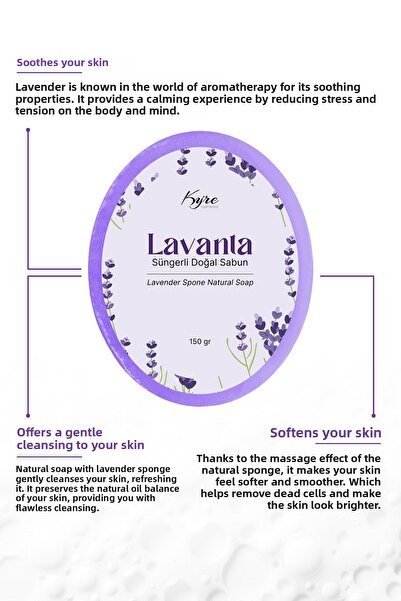 Kyre Natural Soap with Lavender Sponge