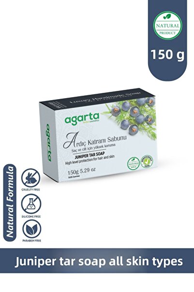 Agarta صابون قطران العرعر الطبيعي المصنوع يدويًا 150 جرام.