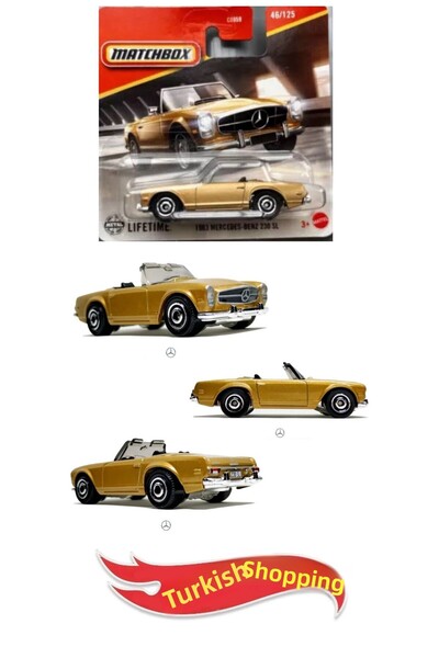 HOT WHEELS علبة الثقاب بمقياس 1:64 1963 مرسيدس بنز 230 Sl ذهبي