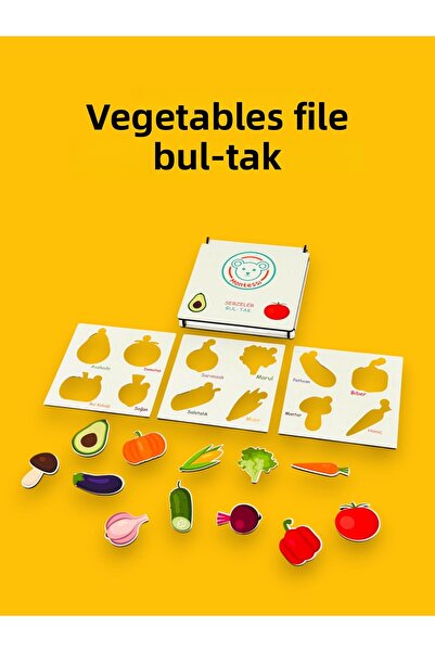 Bellacasa تعلم الخضار، الخضار الخشبية، لعبة خشبية، لغز تعليمي