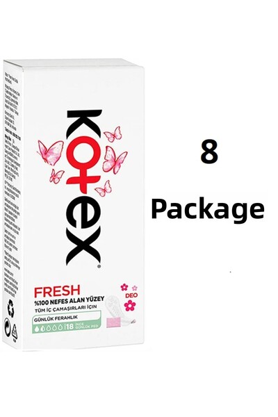 Kotex فوط يومية رفيعة معطرة 18 قطعة - 8 عبوات
