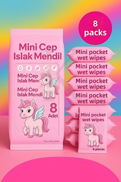 ANI OFİS KIRTASİYE A K مناديل مبللة صغيرة للجيب، 8 عبوات |   الألوة فيرا |   ...