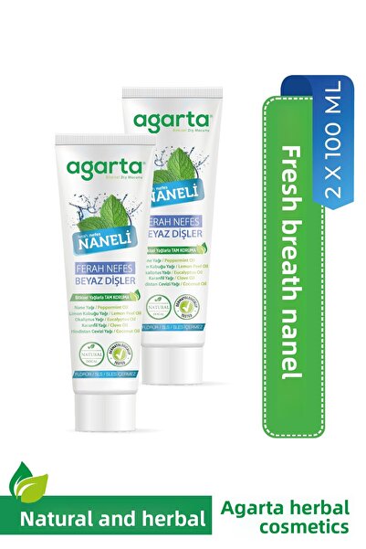 Agarta 2 Pieces Natural Intense Mint Fluoride-Free Fresh Breath Toothpaste 10...