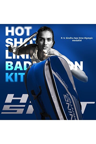 Li-Ning Hot Shot Triple Zipper Polyester Badminton Kit Bag (BLUE/NAVY, LARGE) | Spacious & Unisex