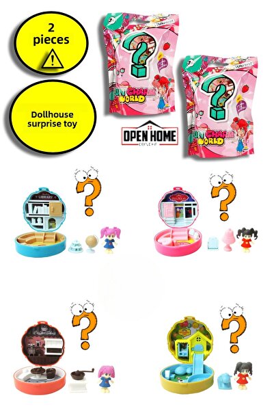 TOYFEST 2Pcs Portable Dollhouse Surprise Package