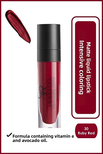 Golden Rose أحمر شفاه سائل مطفي لونج ستاي رقم 30 روبي ريد - ليكيت مات روج