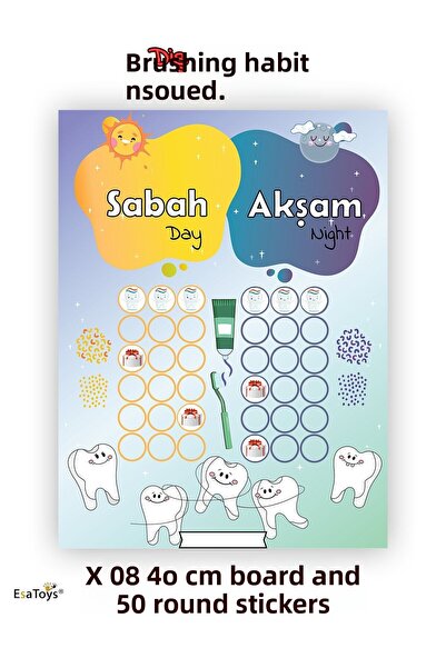 esatoys Tooth Brushing Board for Children