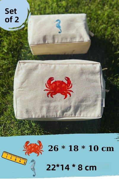 Mama Yoyo Baby&Kids 2Pcs Crab-Seahorse Organizer Bags Travel Bag Suitcase Organizer
