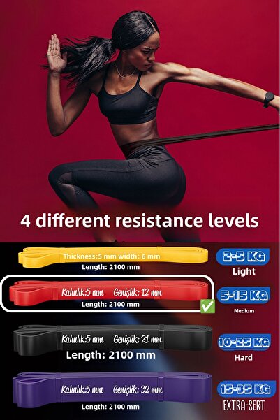 Soft Kare Bandă de rezistență de 15 kg - Cătușe roșii pentru dezvoltarea mușchilor, Fitness Pilates Cross Training