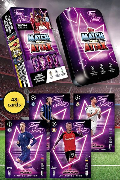 TOYFEST Topps Match Attax 24-25 UEFA Metal Boxed Football Cards Mega Tin Box ...