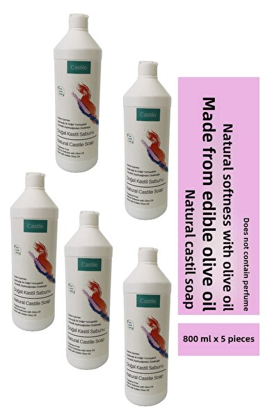 Castile صابون قشتالة الطبيعي صابون زيت الزيتون 5 قطع صابون سائل طبيعي