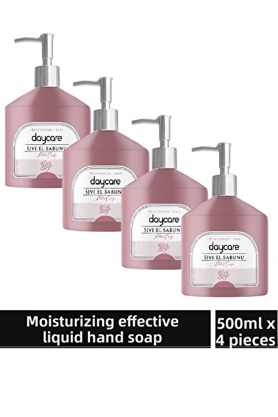 Daycare Lotus Flower Patterned Moisturizing Liquid Soap - 500 ML x 4 Pieces
