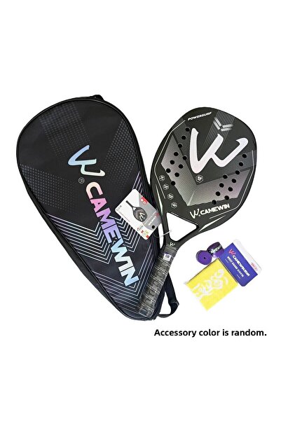 Choice مضرب تنس الشاطئ كاموين 3K هولوغرافي بالكامل من ألياف الكربون بإطار نسائي رجالي K أسود فضي