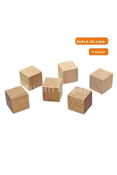 turanahşap Wooden Cube 4X4X4 cm / 10 Pcs