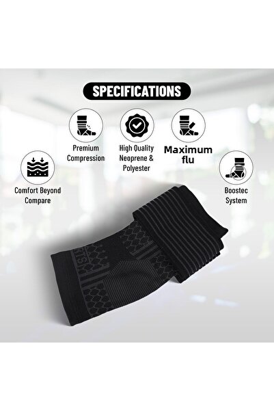 Endless Slip-in Ankle Support Brace Single| Black | Material: Neoprene & Polyester